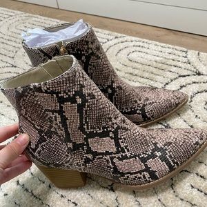 Snakeskin Printed Booties